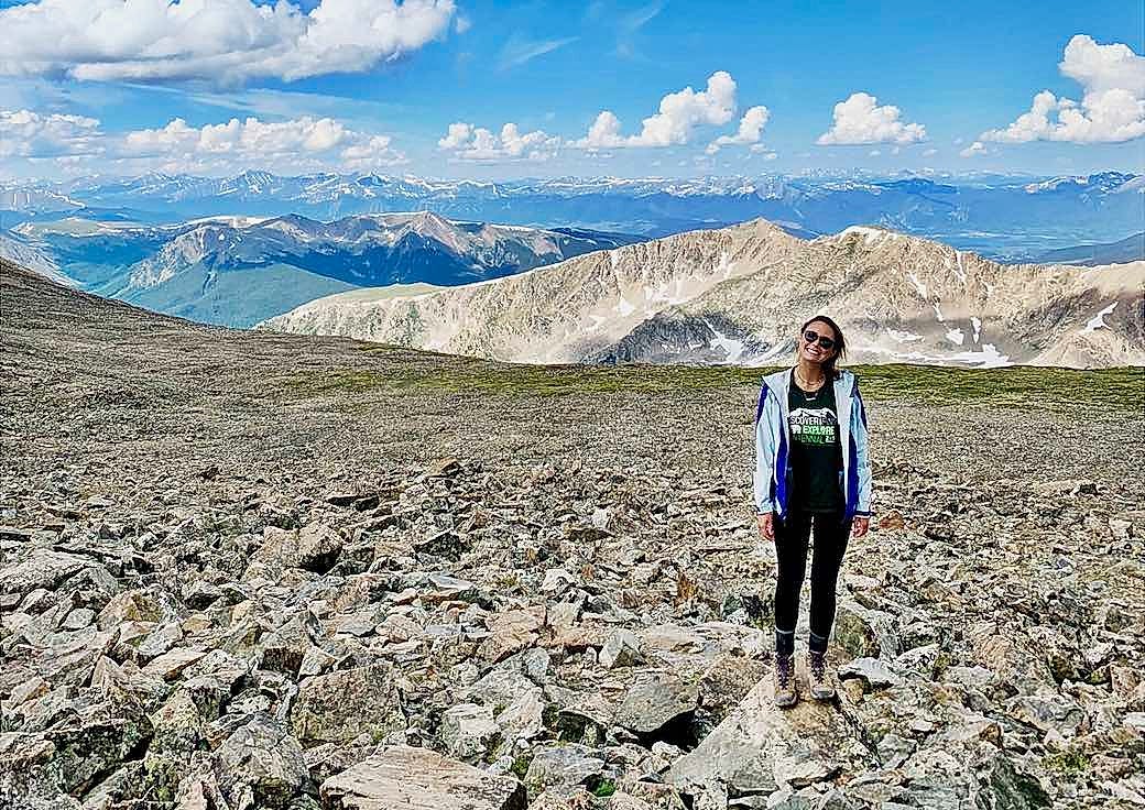 photo of Halle on a mountaintop