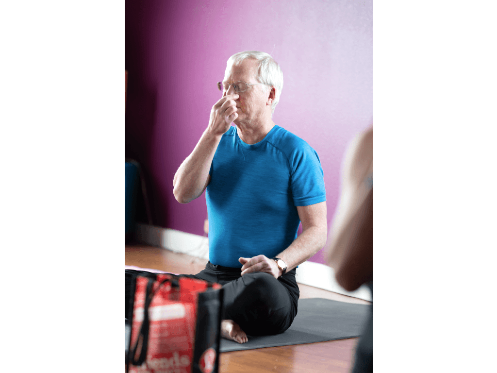 Photo of Man doing Alternate Nostril Breathing